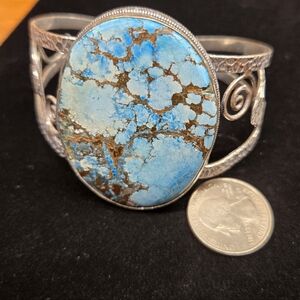 Native American Sterling Silver Turquoise Bracelet